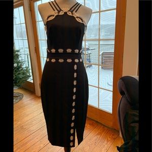 Karen Millen Monochrome lace trim pencil dress